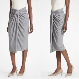 MM. Lafleur The Minetta Skirt Medium Ruched Striped Jersey Galaxy Blue Career